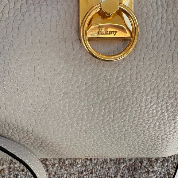 Mulberry iris beige gold top handle 2 way Purse handbag satchel - Picture 7 of 15